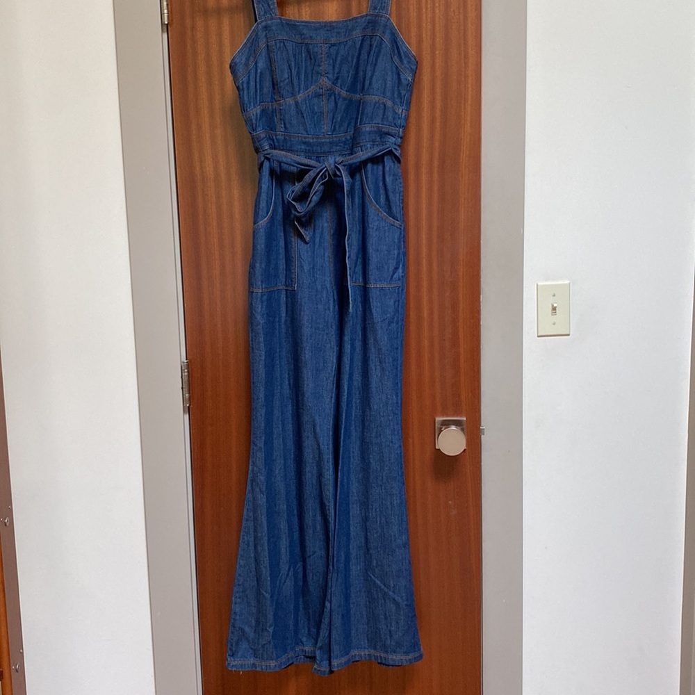 Anthropologie Pilcro Denim Blue Wide-Leg Jumpsuit - Picture 5 of 12